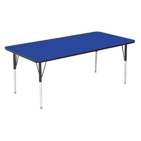 Correll Rectangle Adjustable Height Activity Kids School Table, High Pressure Laminate, Blue A3060-REC-37