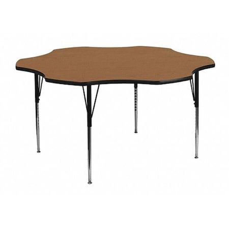 Correll Flower Adjustable Height Activity Kids School Table, High Pressure Laminate, Walnut A60-FLR-01