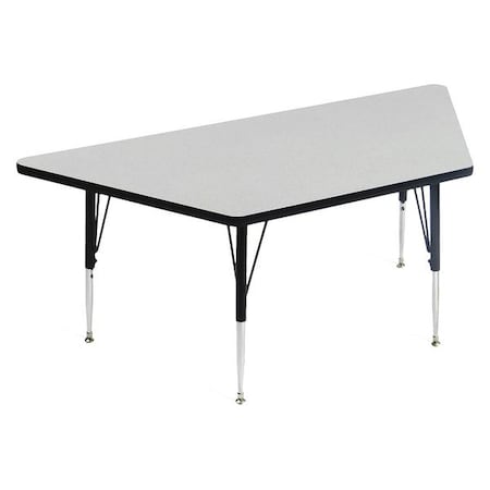Correll Trapezoidal Adjustable Height Activity Kids School Table, Melamine Laminate, Gray Granite AM3060-TRP-15