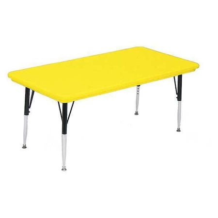 Correll Rectangle Adjustable Height Activity Kids School Plastic Blow Molded Table, Blow Molded Plastic AR2448-REC-28