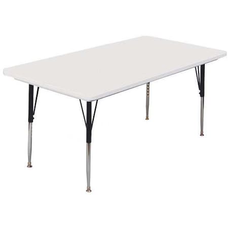 CORRELL Rectangle Adjustable Height Activity Kids School Plastic Blow Molded Table, 30" X 60" X 19" to 29" AR3060-REC-23