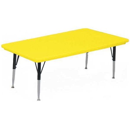 Correll Rectangle Adjustable Height Activity Kids School Plastic Blow Molded Table, Blow Molded Plastic AR3072-REC-28