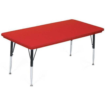 CORRELL Rectangle Adjustable Height Activity Kids School Plastic Blow Molded Table, 30" X 72" X 19" to 29" AR3072-REC-25
