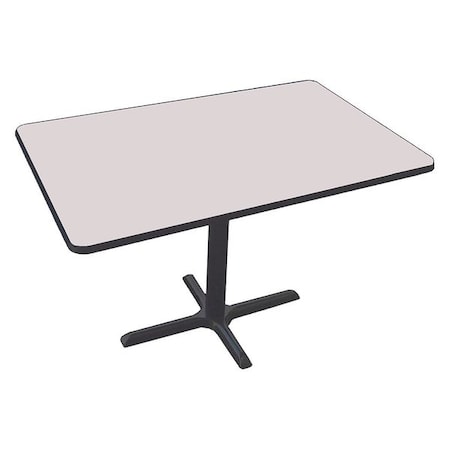 Correll Rectangle Cafe Bistro and Breakroom Pedestal Table, High Pressure Laminate Top, Gray Granite BCT3048-15
