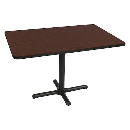 Correll Rectangle Cafe Bistro and Breakroom Pedestal Table, High Pressure Laminate Top, Cherry BCT3048-21