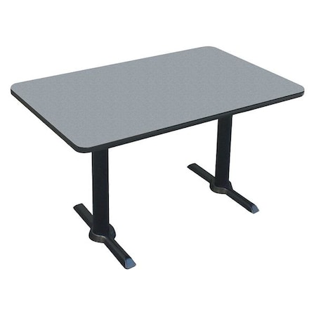 Correll Rectangle Cafe Bistro and Breakroom Pedestal Table, High Pressure Laminate Top, Gray Granite BTT3060-15