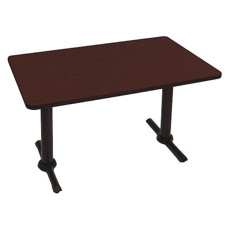 Correll Rectangle Cafe Bistro and Breakroom Pedestal Table, High Pressure Laminate Top, Cherry BTT3060-21