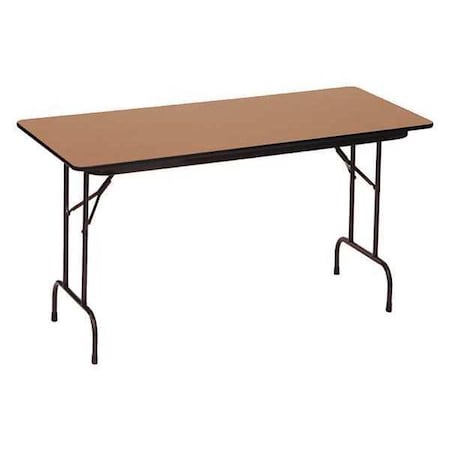 Correll Rectangle Commerical Folding Utility Table, High Pressure Laminate Top, Medium Oak CF2448PX-06