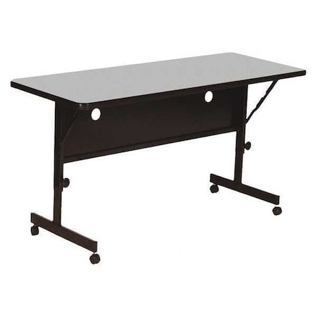 Correll Rectangle Deluxe Adjustable Height Flip Top Training Table, High Pressure Laminate Top, Gray FT2448-15