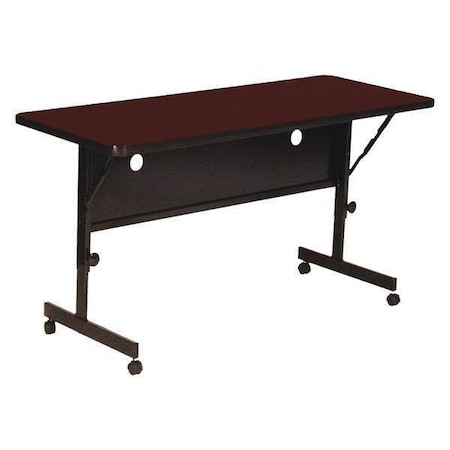 Correll Rectangle Deluxe Adjustable Height Flip Top Training Table, High Pressure Laminate Top, Cherry FT2448-21