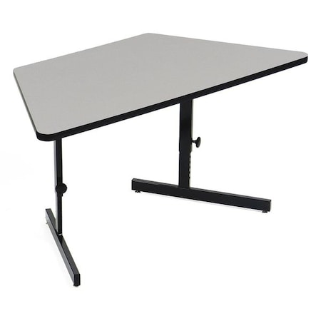 Correll Trapezoidal Econoline Adjustable Height Computer Desk and Training Table, Gray Granite CSA3060TR-15