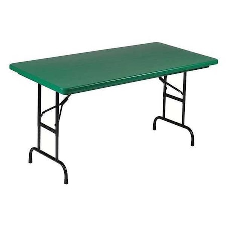 Correll Rectangle Heavy Duty Commerical Adjustable Height Plastic Folding Table, 24" W, 48" L, 22" to 32" H RA2448-29
