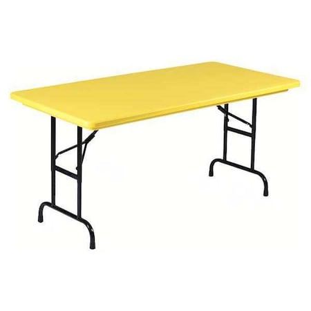 Correll Rectangle Heavy Duty Commerical Adjustable Height Plastic Folding Table, 30" W, 60" L, 22" to 32" H RA3060-28