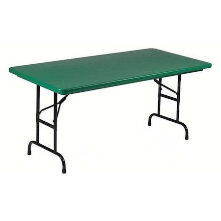 Correll Rectangle Heavy Duty Commerical Adjustable Height Plastic Folding Table, 30" W, 60" L, 22" to 32" H RA3060-29