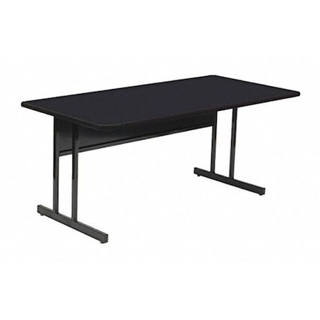 Correll Trapezoid Computer or Training Desk Height Work Station, High Pressure Laminate Top, Black Granite WS3060TR-07