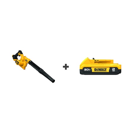 Dewalt 20V MAX 20 V Battery Powered Leaf Blower Kit, 100 cfm, 135 mph, Battery Included, 96 dBA DCE100B/DCB203