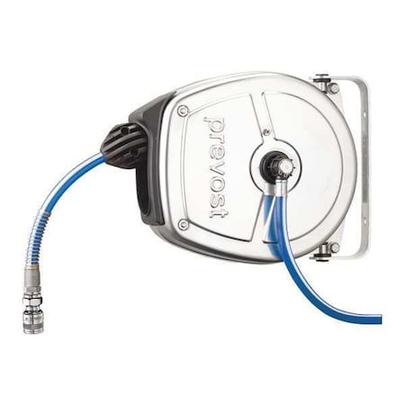 Prevost 5/16" x 17 ft. Stainless Enclosed Hose Reel, 145 psi, w/Hose DSFI 0805LS