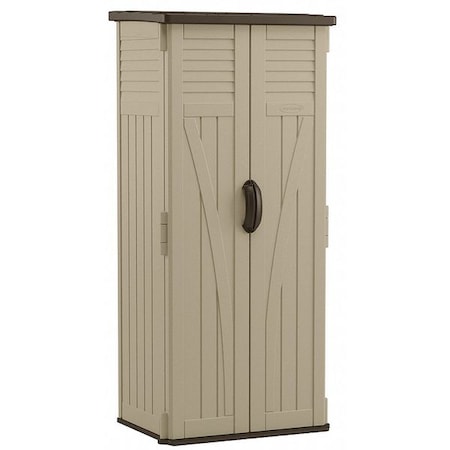 Suncast 22 cu ft Resin Vertical Shed,  Sand/Mustang BMS2000