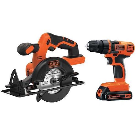 Black & Decker 20V MAX* Lithium Ion Drill/Driver + Circular Saw Combo Kit BD2KITCDDCS