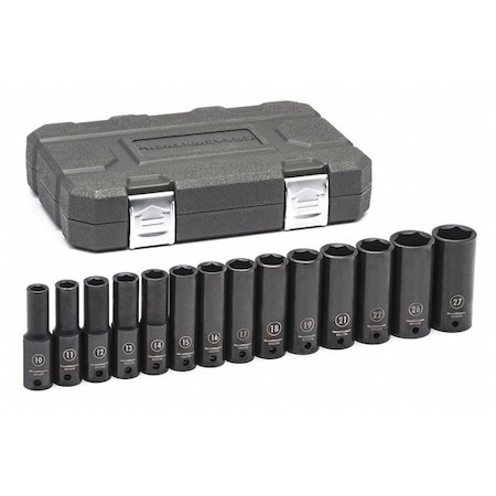 Gearwrench 14 Piece 1/2" Drive 6 Point Deep Impact Metric Socket Set 84955N