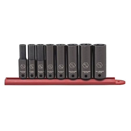 Gearwrench 8 Piece 3/8" Drive 6 Point Deep Impact SAE Socket Set 84915N