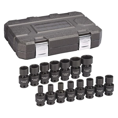 Gearwrench 15 Piece 3/8" Drive 6 Point Standard Universal Impact Metric Socket Set 84918N