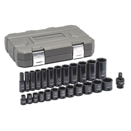 Gearwrench 25 Piece 3/8" Drive 6 Point Standard & Deep Impact SAE Socket Set 84919N