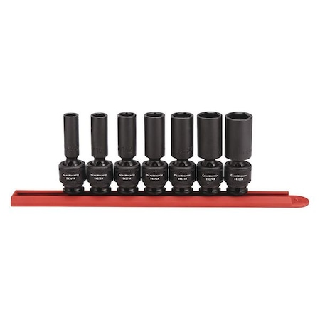 Gearwrench 7 Piece 3/8" Drive 6 Point Deep Universal Impact SAE Socket Set 84923N