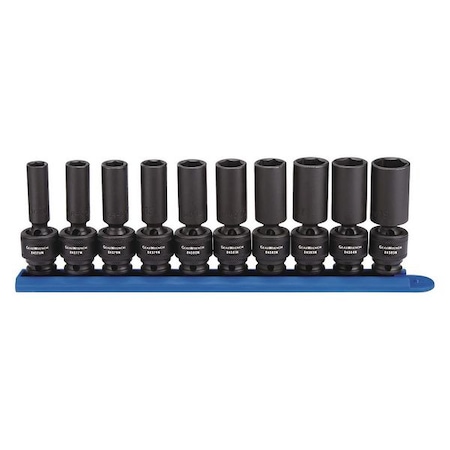 Gearwrench 10 Piece 3/8" Drive 6 Point Deep Universal Impact Metric Socket Set 84924N