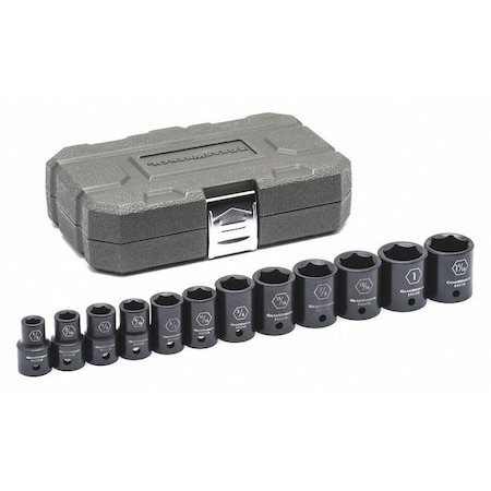 Gearwrench 12 Piece 1/2" Drive 6 Point Standard Impact SAE Socket Set 84931N