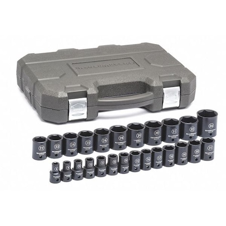 Gearwrench 25 Piece 1/2" Drive 6 Point Standard Impact Metric Socket Set 84933N