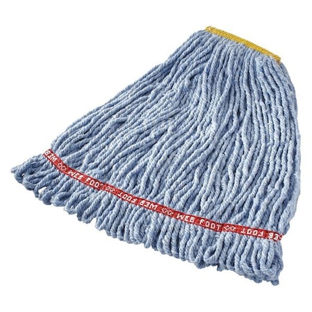 Rubbermaid Commercial Web Foot 4-Ply Cotton/Synthetic Blend Yarn Wet Mop Heads, Looped, End Type: Loop FGA21106BL00