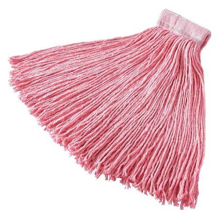 Rubbermaid Commercial Hot Mop 4-Ply Cotton/Rayon/Synthetic Blend Yarn Wet Mop Head, Pink FGF13700PINK