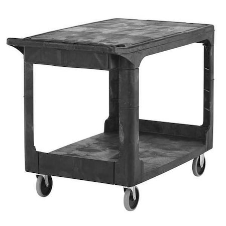 Rubbermaid Commercial Medium Utility Cart, 2 Shelf, Black, High Density Structural Foam, 500 lb. Load Capacity, 2 Shelves FG452589BLA