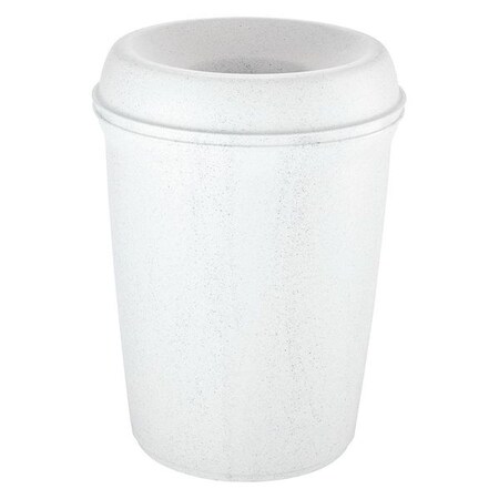 Rubbermaid Commercial Round Classic Container, w/Funnel Top, White, White Granite FG905886WGRAN