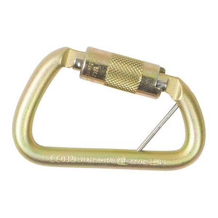 Gemtor Carabiner, Auto-Lock, 4-1/2" Length, 1" Gate Opening, Steel, Silver 5105