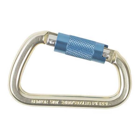 Gemtor Carabiner, Auto-Lock, 4-3/8" Length, 3/4" Gate Opening, Aluminum, Silver 5107