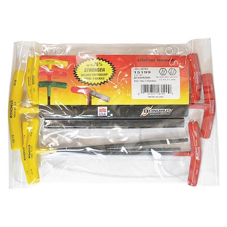 Bondhus 9 Piece Metric/SAE T-Shape Hex Key Set, 13199 13199