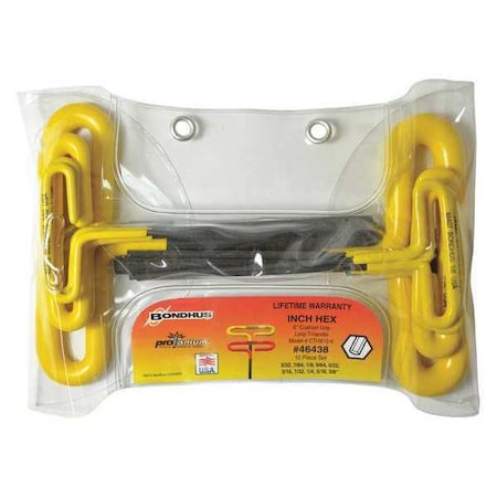 Bondhus 10 Piece SAE T-Shape Hex Key Set, 46438 46438