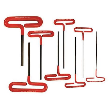 Bondhus 8 Piece Metric T-Shape Hex Key Set, 46487 46487