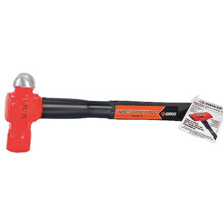 Groz Ball Peen Hammers, 32 oz., 14" 34541
