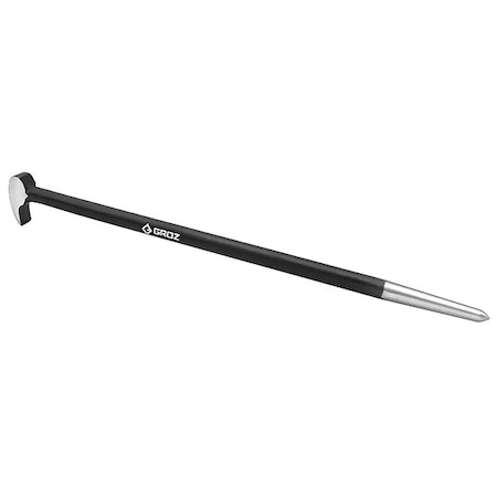 Groz Roll Head Pry Bar, 12"x7/16", Chrome 33151