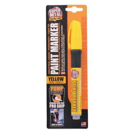 Super Met-Al Oil-Based Markers Fiber Tip, Yellow, PK12 04184