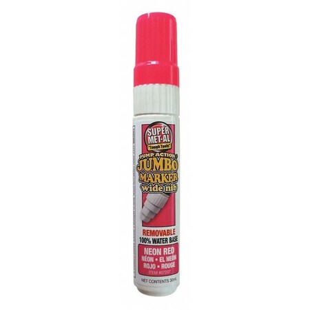 Super Met-Al Jumbo Waterbase Paint Marker, Red, PK12 07207