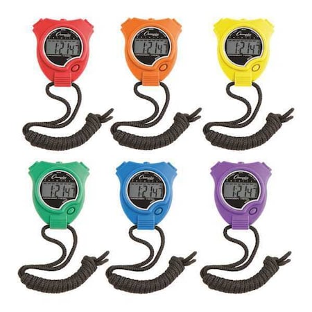 Champion Sports Stopwatch Set, Colors, Water/Shock Res, PK6 910SET