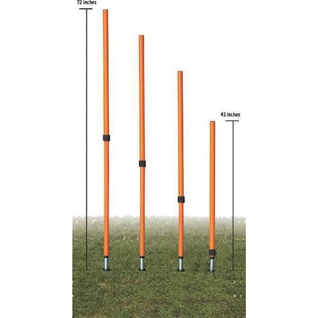 Champion Sports Agility Pole Set, Adjustable, PK4 AJAPSET