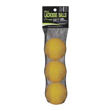 Champion Sports NOCSAE Lacrosse Ball Set, Yellow, PK3 LBY3SET