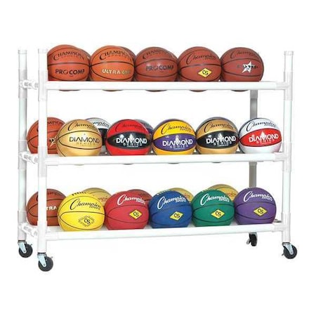 Champion Sports Heavy Duty Storage Cart, In/Out, 30 Ball 30CART