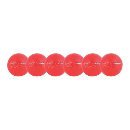 Champion Sports Rhino Skin LwBon DodgeBall St, 6", Red, PK6 RXD6NRDSET