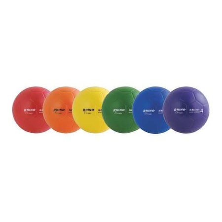 Champion Sports Rhino Skin Low/Bounce Soccer Ball Set, Multi Color, Size 4, PK6 RS75SET